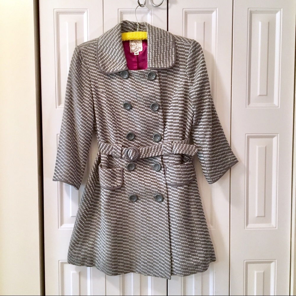 Tulle Belted Pea Coat
